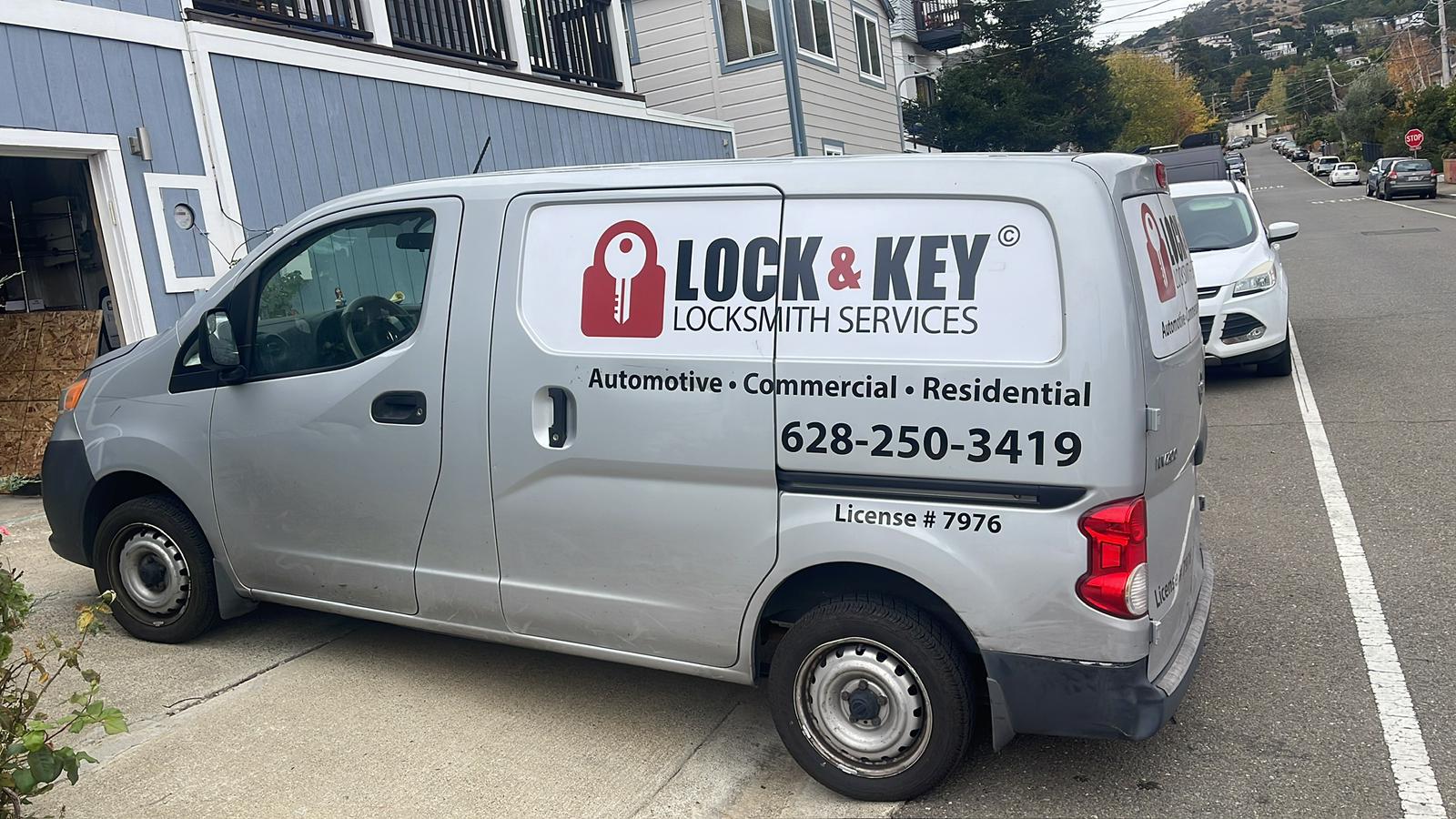 Lock & Key Locksmith mobile service van — 113 Alvarado, Brisbane CA, California License #7976